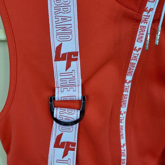 LF the Brand Cropped Branded Logo Vest in Red Size S - Picture 3 of 12